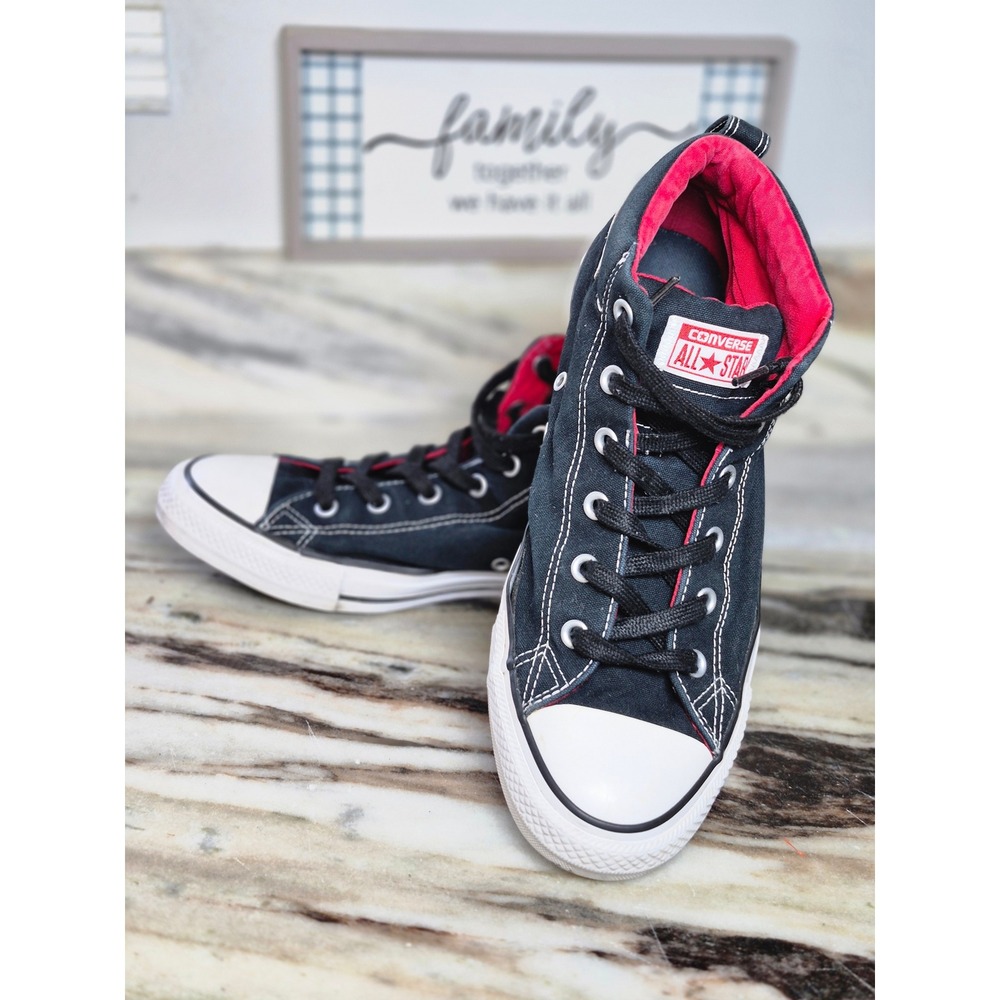 Converse Chuck Taylor All Star Street Mid Black Red Mens 10.5 146173F Sneaker